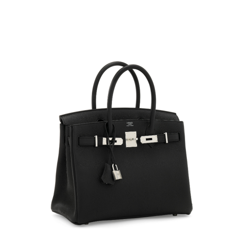 Hermes Birkin 30 Togo Noir Silver