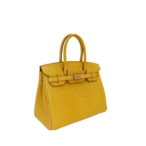 Hermes Birkin 30 Matt Nile Crocodile Jaune Ambre Gold