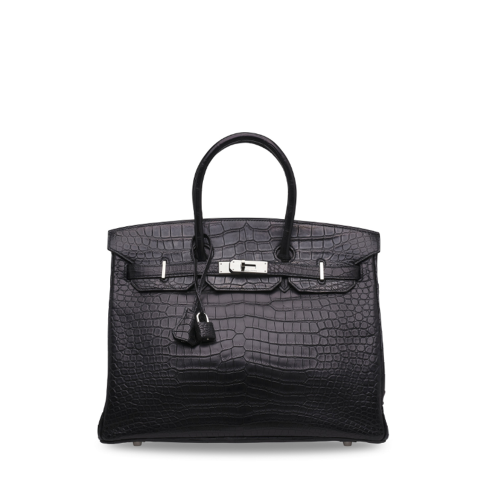 Hermes Birkin 35 Matt Nile Crocodile Noir Silver