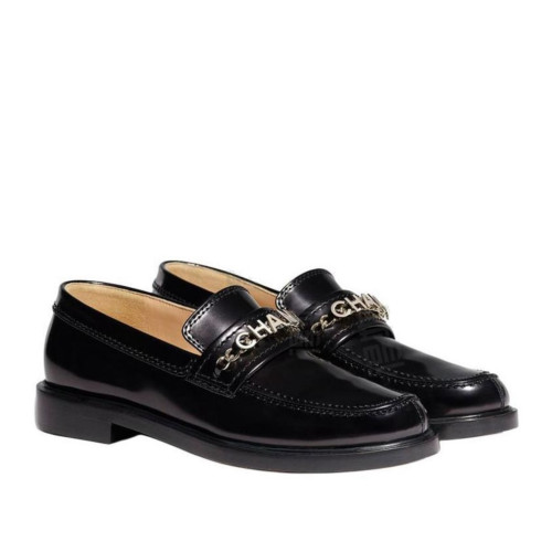 CHANEL Shiny Kafskine Black Womens Roper