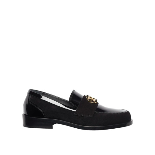 CHANEL patent Kafskine metal black loafers