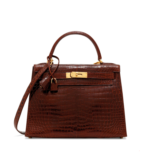 Hermes Kelly 28 Glossy Porosus Miel Gold
