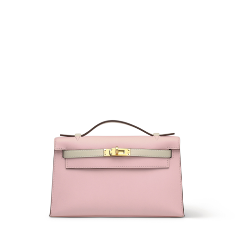 Hermes Mini Kelly I Swift Rose Sakura Nata Gold
