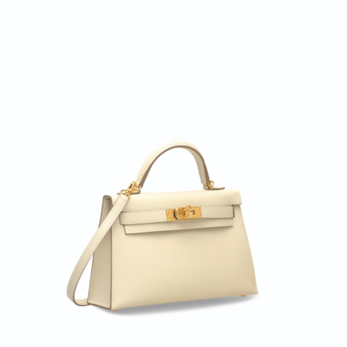 Hermes Kelly II Mini Epsom Craie Gold 