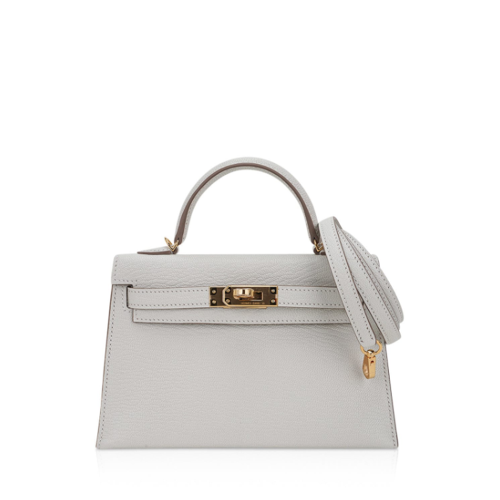 Hermes Kelly II Mini Chevre Mysore Mushroom Gold