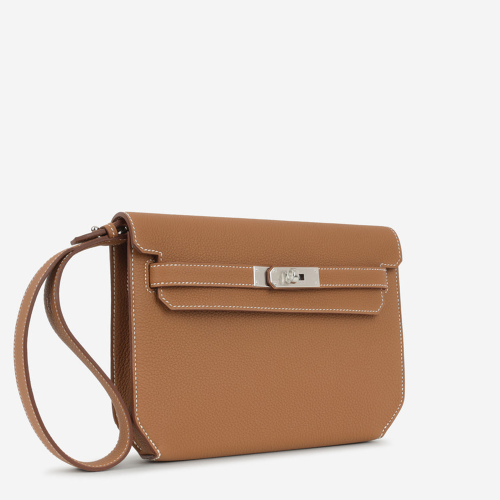 Hermes Kelly Depeches 25 Togo Gold Silver