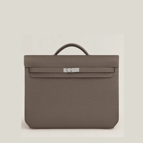 Hermes Kelly Depeches 36 Epsom Etoupe Silver