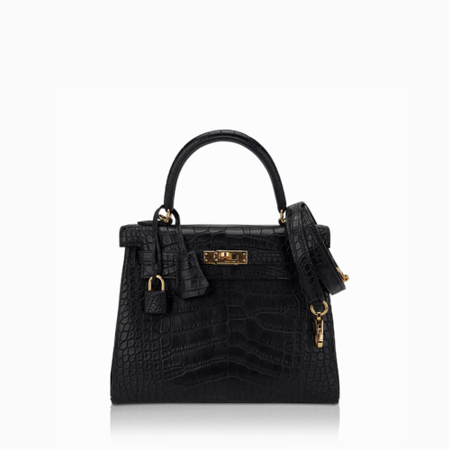 Hermes Kelly 25 Matt Alligator Noir Gold