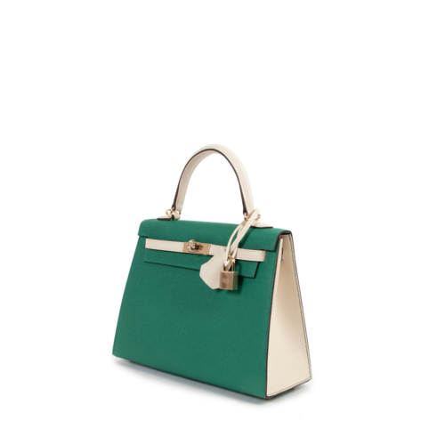 Hermes Kelly 25 Epsom Vert Verone Gold