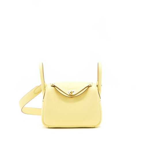 Hermes Lindy Mini Clemence Jaune Poussin Gold