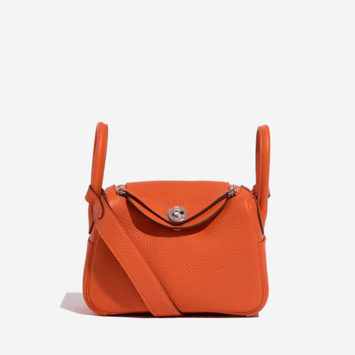 Hermes Lindy Mini Clemence Feu Silver