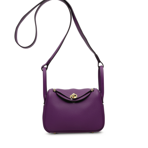 Hermes Lindy Mini Clemence Anemone Gold