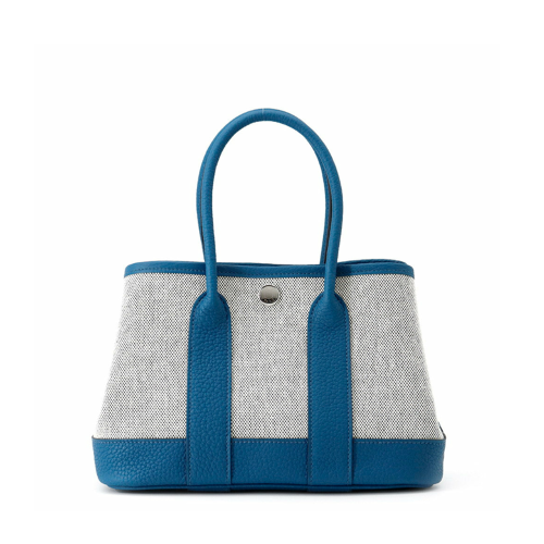 Hermes Mini Garden Party Toile Blue Zanzibar Silver