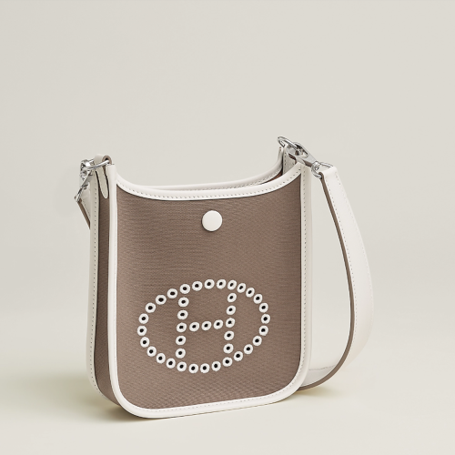 Hermes Neo Evelyne 16 Toile Etoupe Silver