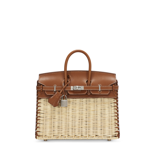 Hermes Picnic Birkin 25 Barenia Osier Gold Silver