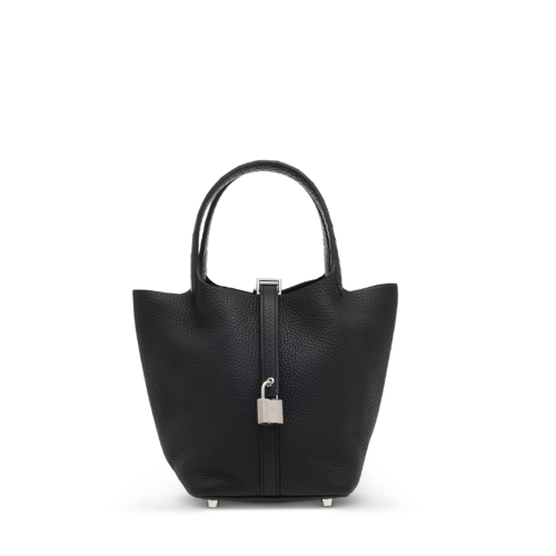 Hermes Picotin PM 18 Matt Alligator Clemence Noir Silver