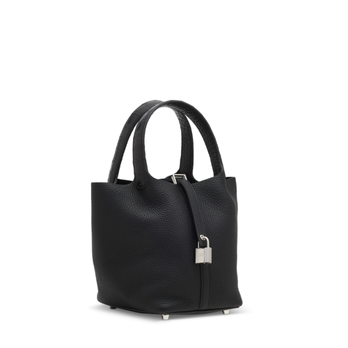 Hermes Picotin PM 18 Matt Alligator Clemence Noir Silver