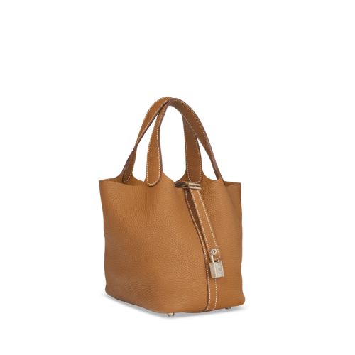 Hermes Picotin 18 Clemence Gold Silver