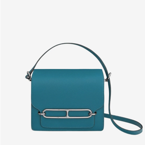 Hermes Roulis Mini Evercolor New Blue Jean Silver