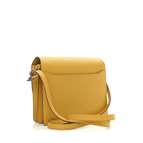 Hermes Roulis Mini Evercolor Jaune Ambre Silver