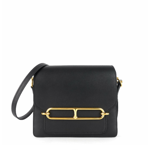 Hermes Roulis Mini Evercolor Noir Gold