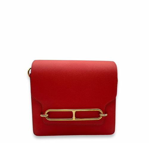 Hermes Roulis Mini Evercolor Rouge Tomato Gold