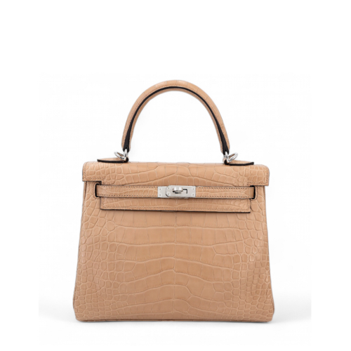 Hermes Kelly 25 Alligator Chai Gold