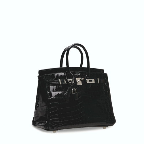 Hermes Birkin 25 Noir Silver