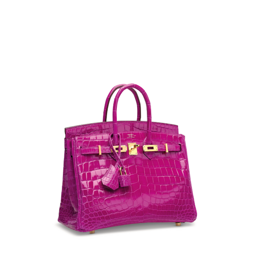 Hermes Birkin 25 Alligator Rose Sheherazade Gold
