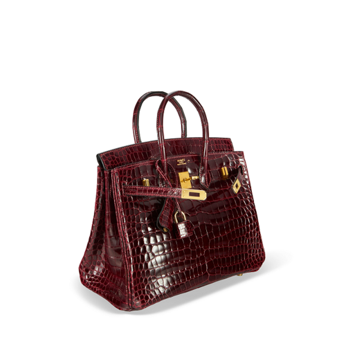 Hermes Birkin 25 Nile Crocodile Bordeaux Gold