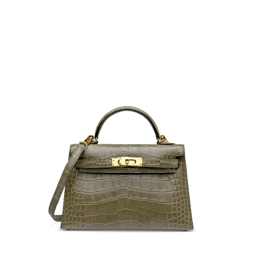 Hermes Kelly Mini II Gris Tourterelle Gold