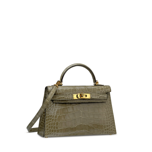 Hermes Kelly Mini II Gris Tourterelle Gold