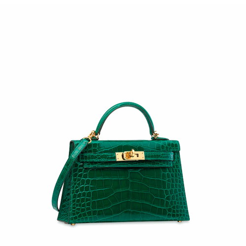 Hermes Kelly Mini II VERT EMERAUDE Gold
