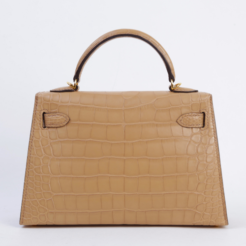 Hermes Kelly Mini II Alligator Chai Gold