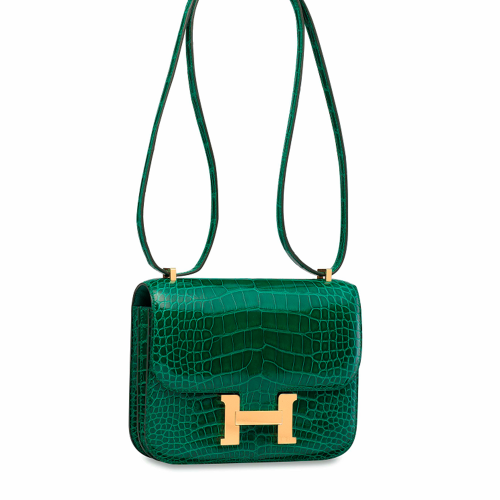 Hermes Constance 19 Crocodile/Alligator Vert Emeraude Gold