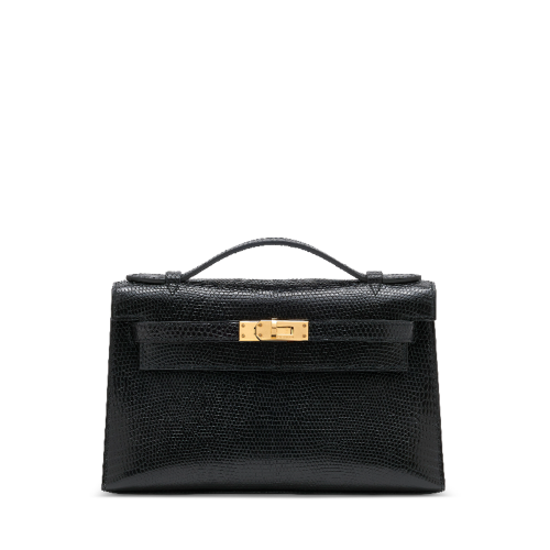 Hermes Kelly I Lizard Noir Gold