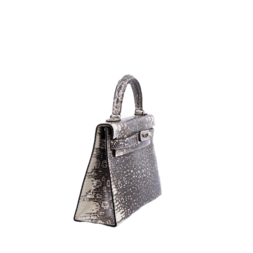 Hermes Mini Kelly II Lizard Silver