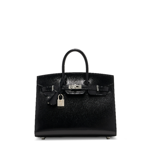 Hermes Birkin 25 Box Noir Silver
