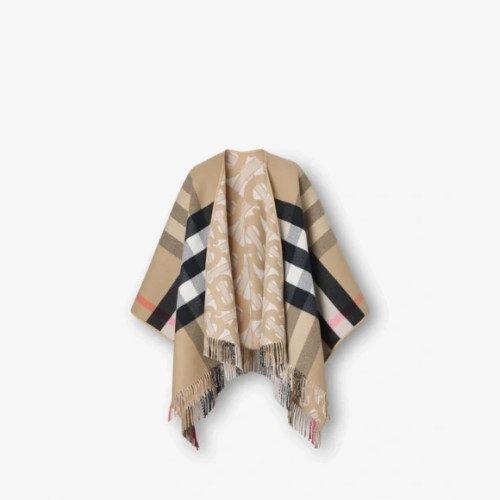 Burberry Monogram Wool Cashmere Reversible Cape