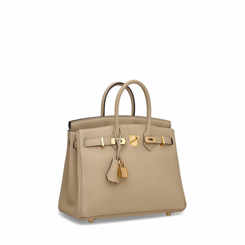 Hermes Birkin 25 Togo Gris Trench Gold