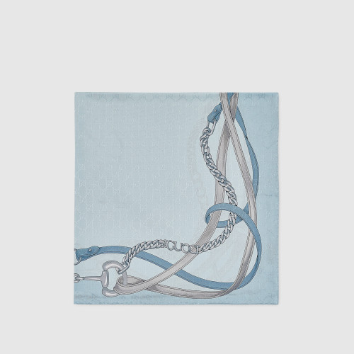 Gucci Printed GG silk jacquard carre