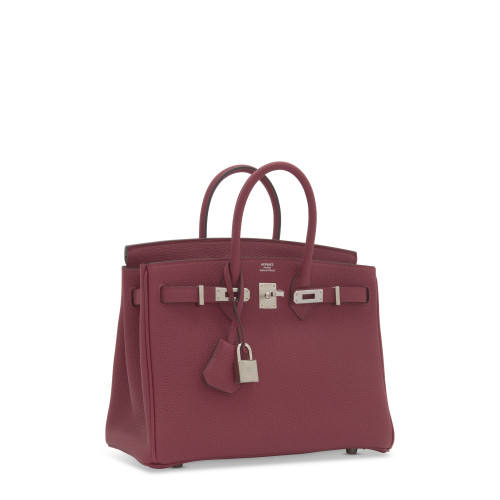 Hermes Birkin 25 Togo Rouge H Silver