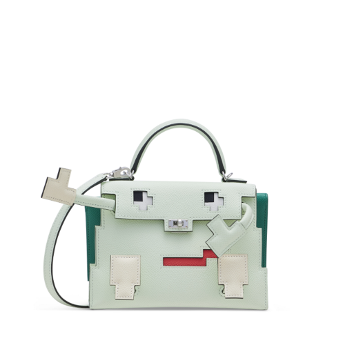 Hermes Kelly Doll Epsom Vert fizz Silver