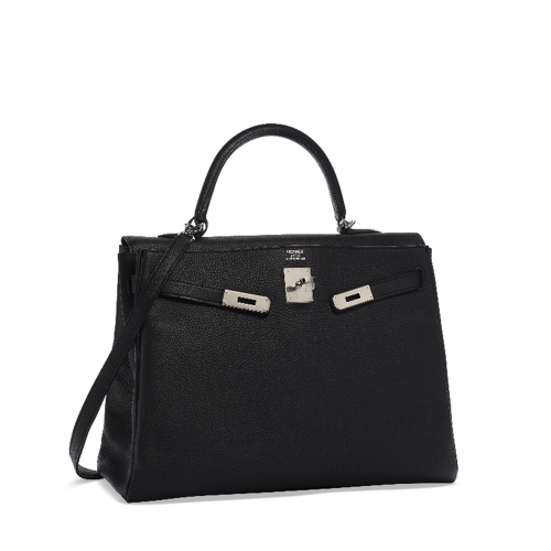 Hermes Kelly 35 Togo Noir Silver