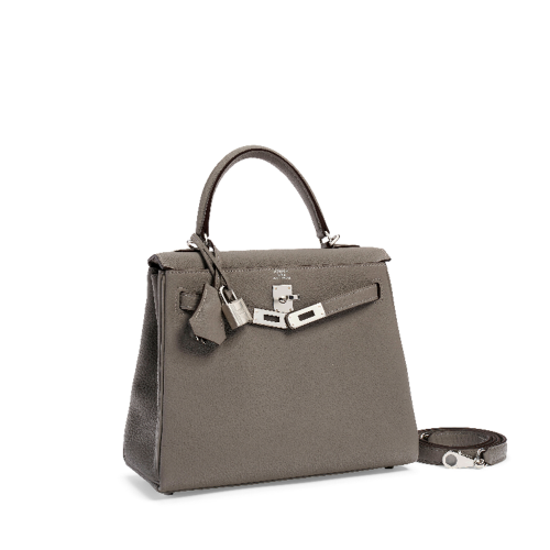 Hermes Kelly 25 Togo Etain Silver