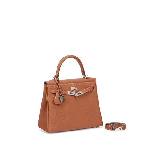 Hermes Kelly 25 Togo Gold Silver