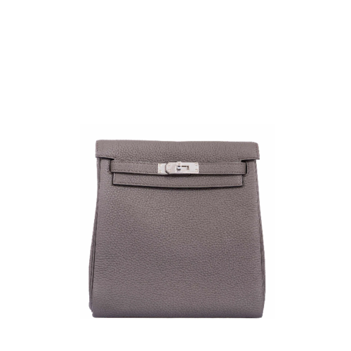 Hermes Kelly Ado Backpack Clemence Etain Silver