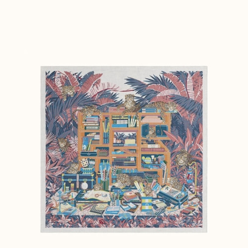 Hermes Les 12 Leopards shawl 140