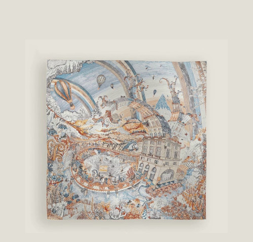 Hermes Les Folies du Faubourg scarf 90