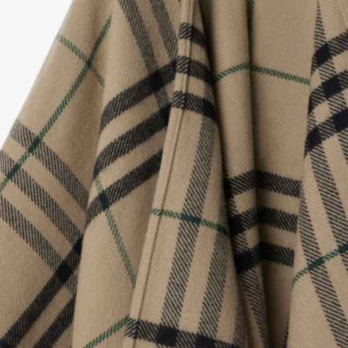Burberry Check Wool Cashmere Cape Linden